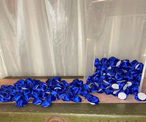 100 piece blue silk rose artificial flowers 20.00