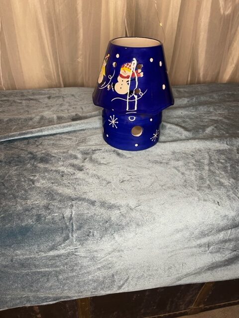 blue vintage christmas lantern