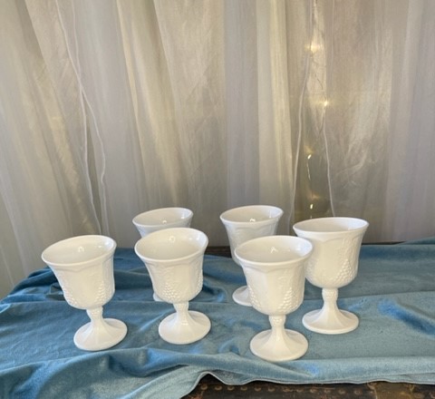 milk glass goblet collection